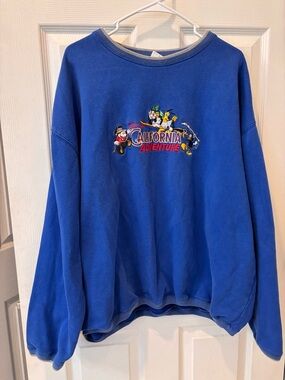 Disney Land Resort Vintage California‎ Adventure Blue Crewneck Sweatshirt
